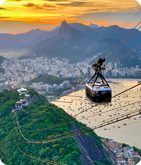 View Looking Across Sugar Mountain in Rio de Janeiro
