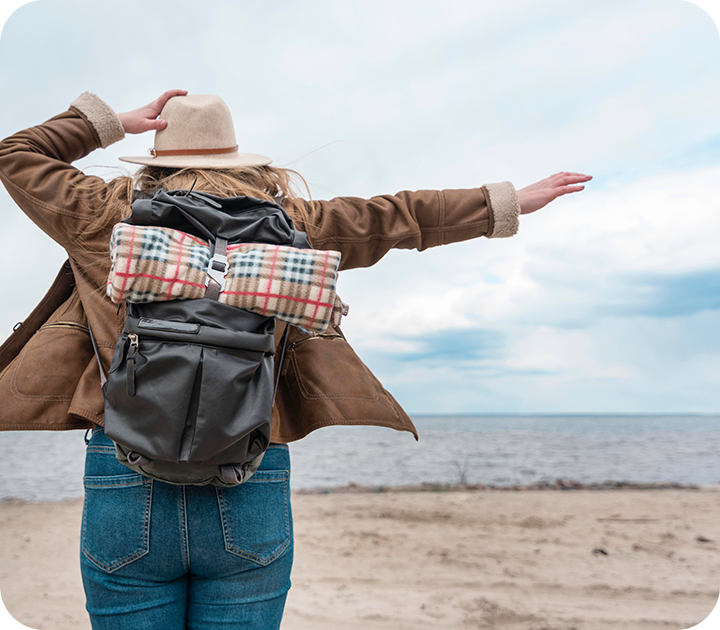 Outback Woman Standing Near the Seaside