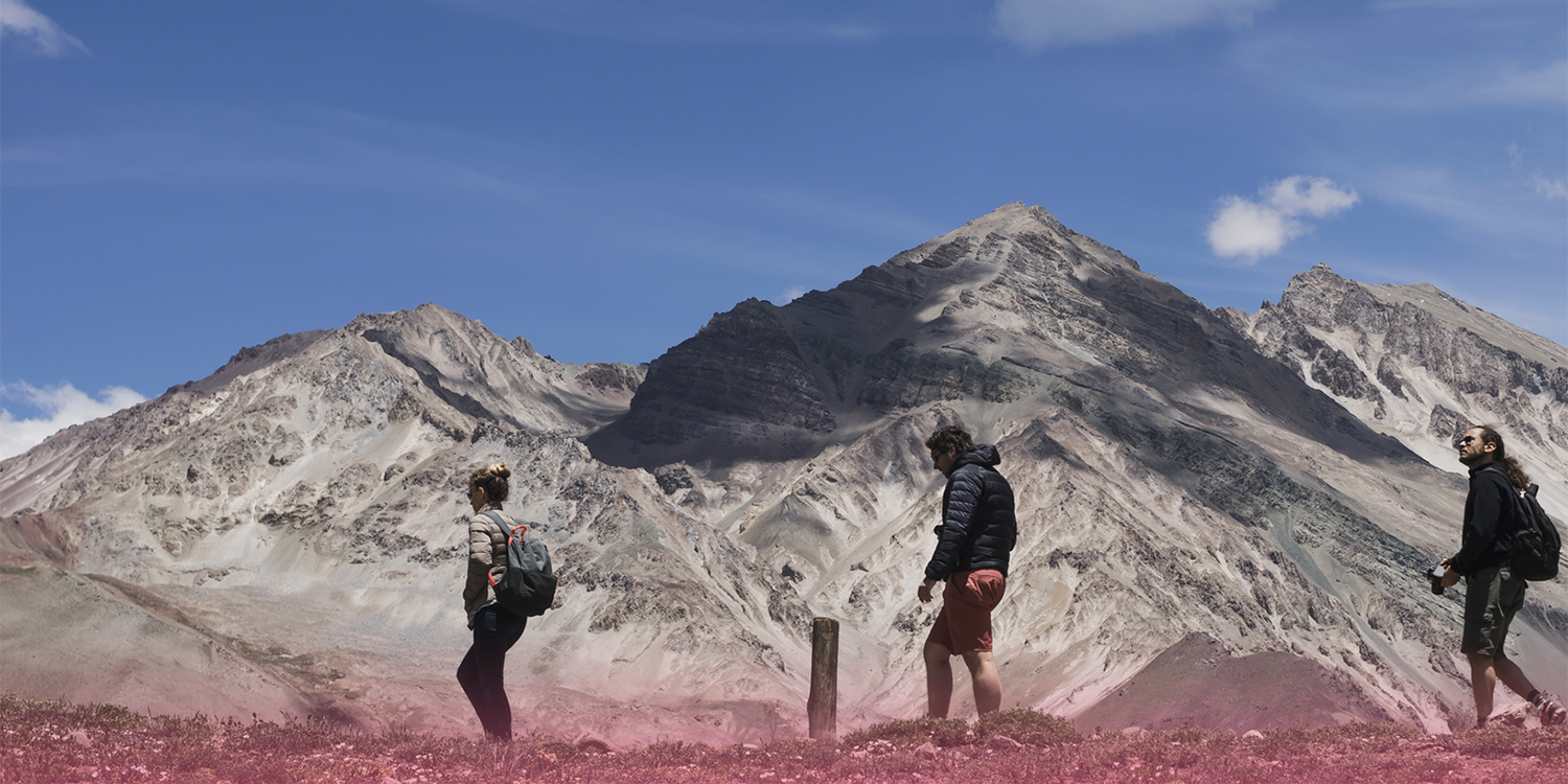 eSIM for travelling | Three hikers trekking the Andes walking tour