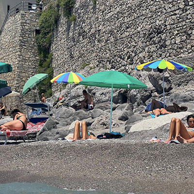 Amalfi Coast Beach Goers Sunbaking