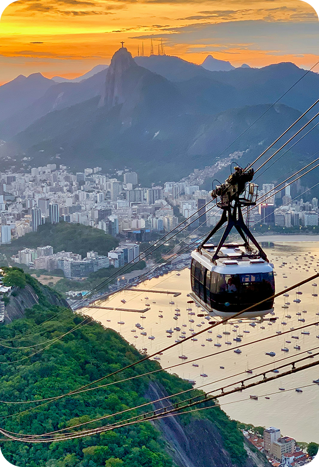 View Looking Across Sugar Mountain in Rio de Janeiro